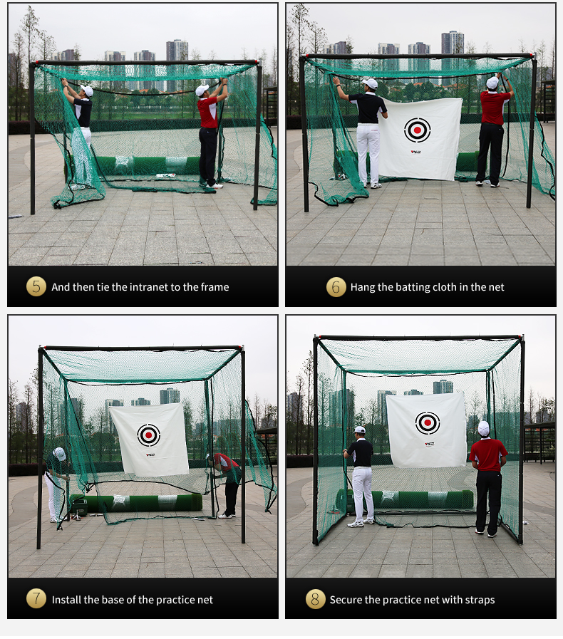 Drive Practice Net ตาข่ายซ้อมไดร์ฟ PGM LXW001 ขนาด 3M x 3M ขนาดใหญ่มาก แข็งแรงทนทาน ติดตั้งง่าย (ไม่รวมพรม Not including the mat)