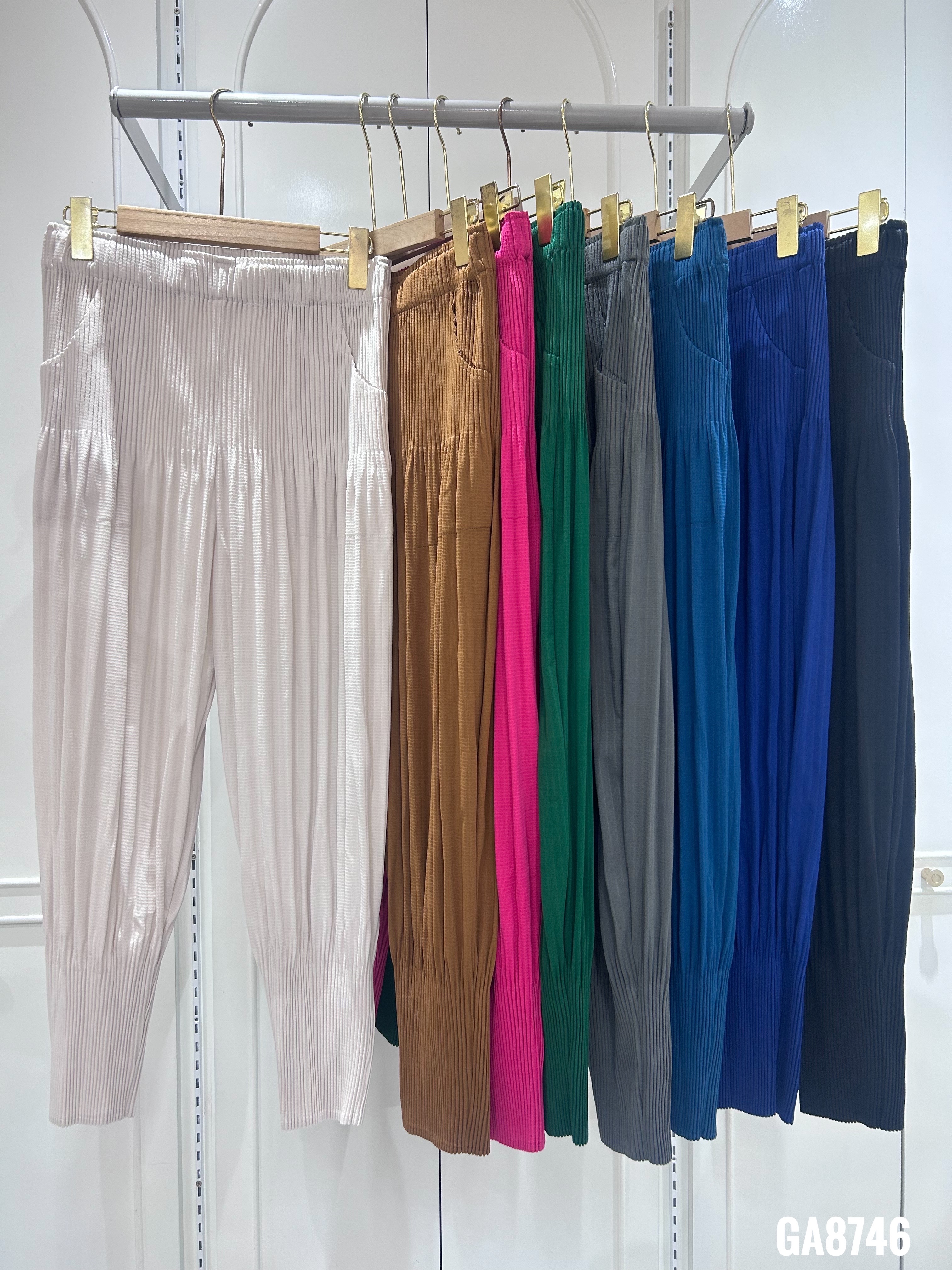 ยาว 35 นิ้ว 2MUAY รุ่น GA8746 กางเกงพลีทคุณภาพ THICK FUFFY PLEATED PANTS 8 สี FREE SIZE