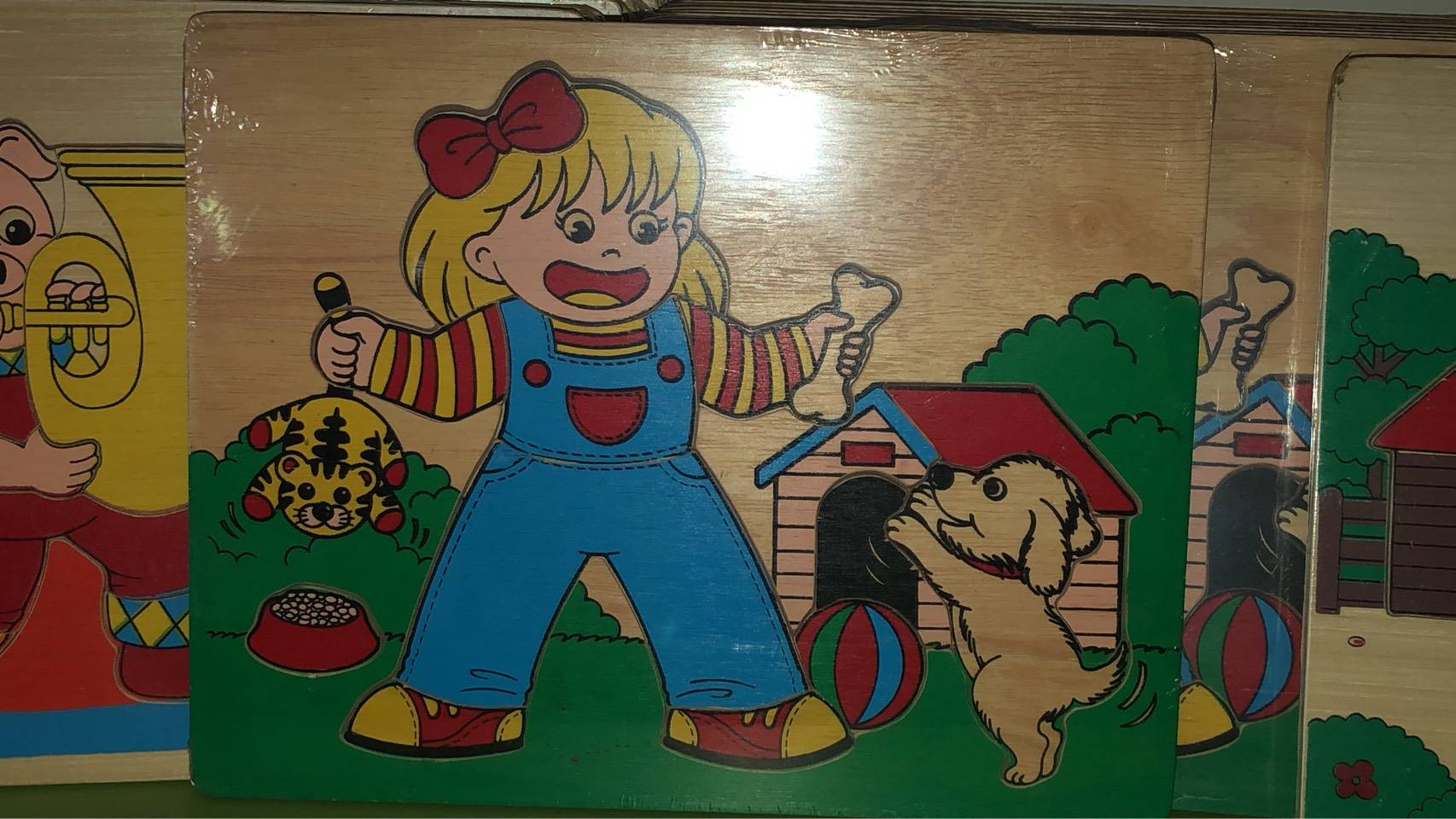 ของเล่น, ของเล่นเด็ก, จิ๊กซอว์, ตัวต่อ, ภาพตัดต่อใหญ่ เด็กกับสุนัข (14 ชิ้น) , ของเล่นไม้, ของเล่นเสริมพัฒนาการ, ของเล่นเด็กอนุบาล