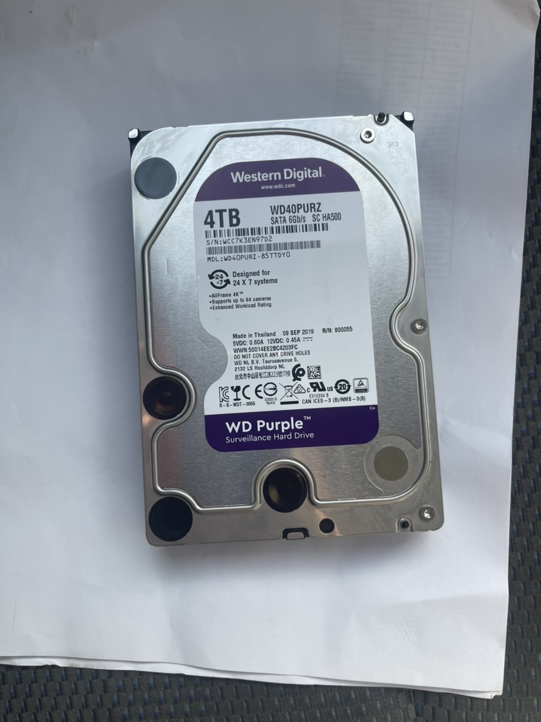 HDD WD PURPLE 4TB WD PURPLE