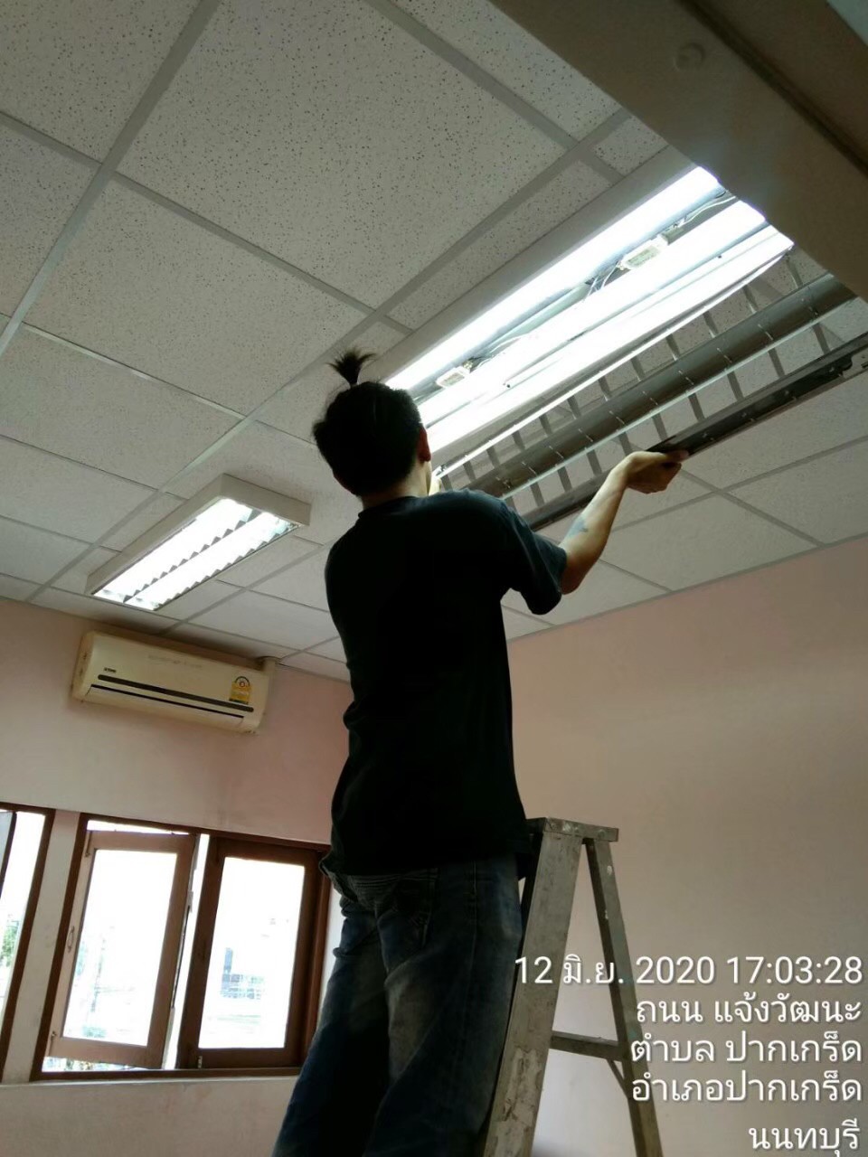 ดุริยางค์ตำรวจ(ปากเกร็ด) ปรับปรุงหลังคา,ฝ้า,เพดาน