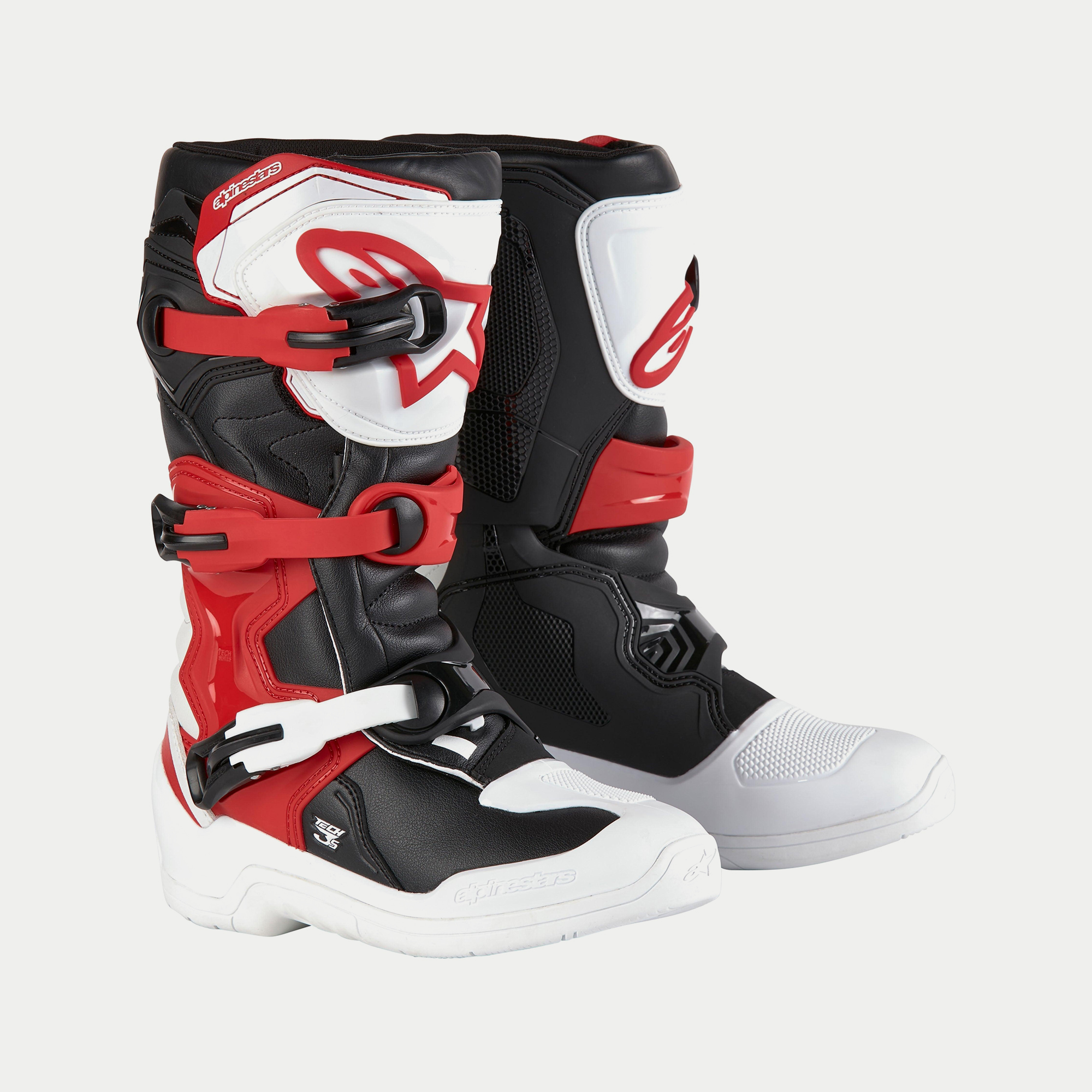 รองเท้าเด็ก Alpinestars Youth Tech 3S Boots - White/Black/Bright Red