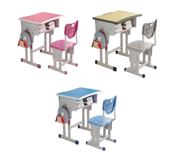 ชุดโต๊ะอนุบาล-ประถม ชุดโต๊เก้าอี้เรียนเดี่ยว ปรับระดับได้ ขาคู่ นักเรียนประถม, โต๊ะเรียนเดี่ยว โต๊ะนักเรียนประถม-มัธยม โต๊ะเขียนหนังสือ เฟอร์นิเจอร์เด็ก พร้อมส่ง