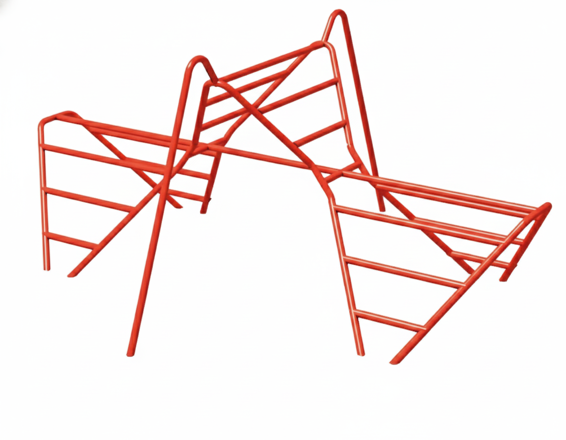 บาร์ปีนป่าย ซิกแซก, เครื่องเล่นสนาม กลางแจ้ง เหล็ก,ปีนป่าย OutdoorPlayground, ราคาโรงงาน สินค้าสั่งทำ 10-20 วัน ขนาด 360x300x180 ซม.