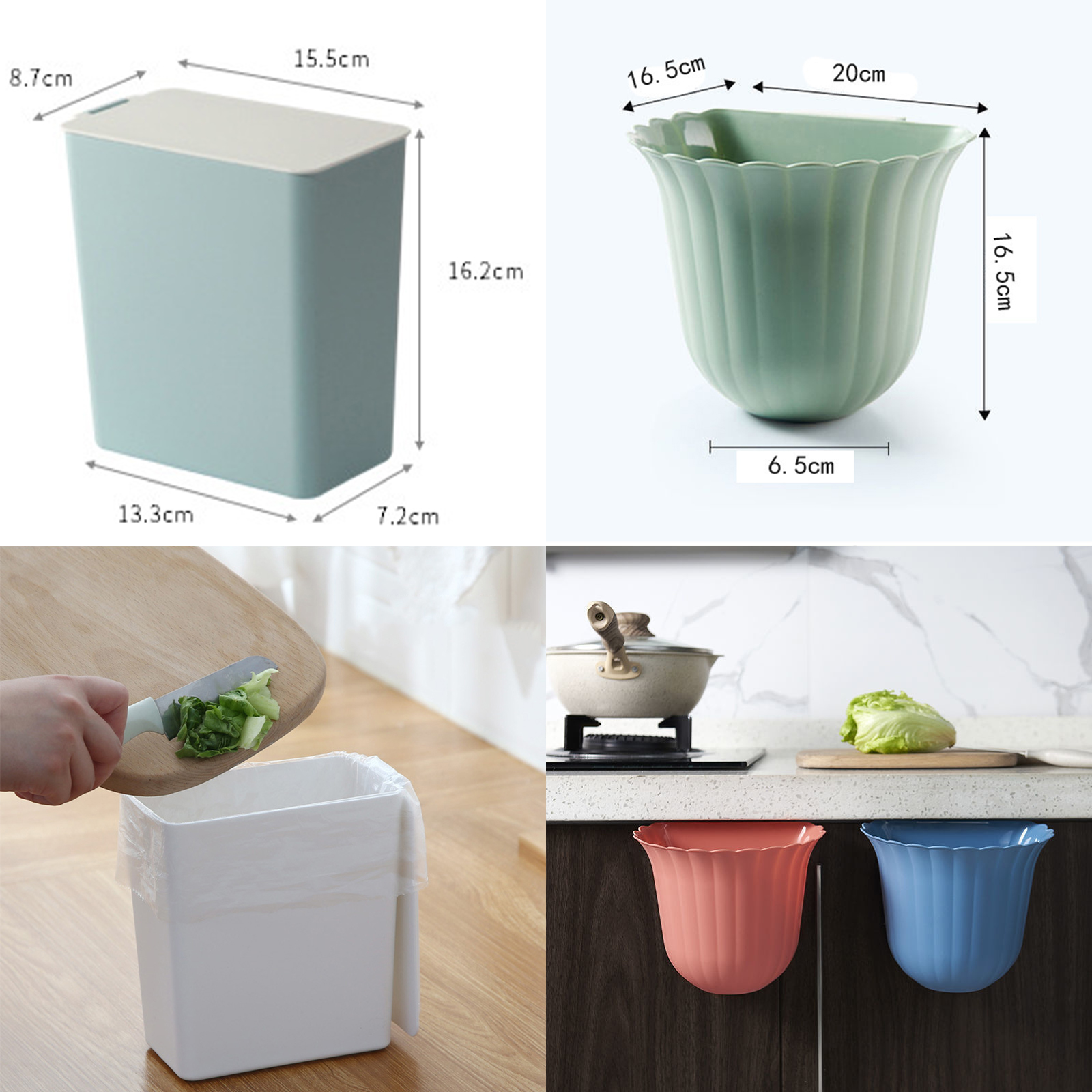 ถังขยะใบเล็ก มี2รุ่น เหลี่ยมฝา/ห่วงกลม มีให้เลือกหลายสี หลายขนาด ขนาดเล็กไม่เกะกะ คุณภาพพรีเมี่ยม