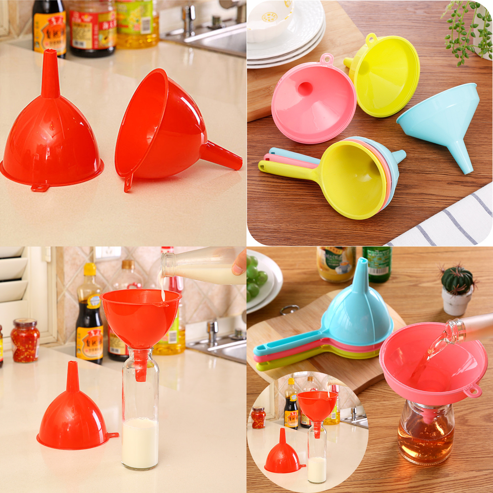 กรวยซิลิโคน พับได้-เล็ก/กรวยใหญ่/ด้ามกลาง กลม/เหลี่ยม มีรูแขวน ทนทาน ใช้ซ้ำได้