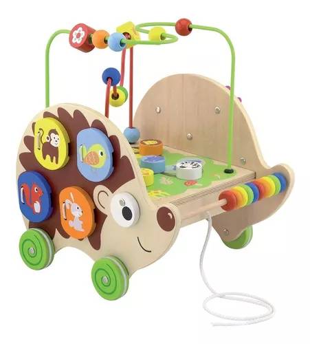 รถลากเม่นน้อยเรียนรู้กิจกรรม ,รถไม้,รถลาก,รถกิจกรรมสารพัดแบบ , ของเล่นเสริมพัฒนาการเด็ก,สินค้าพร้อมส่ง