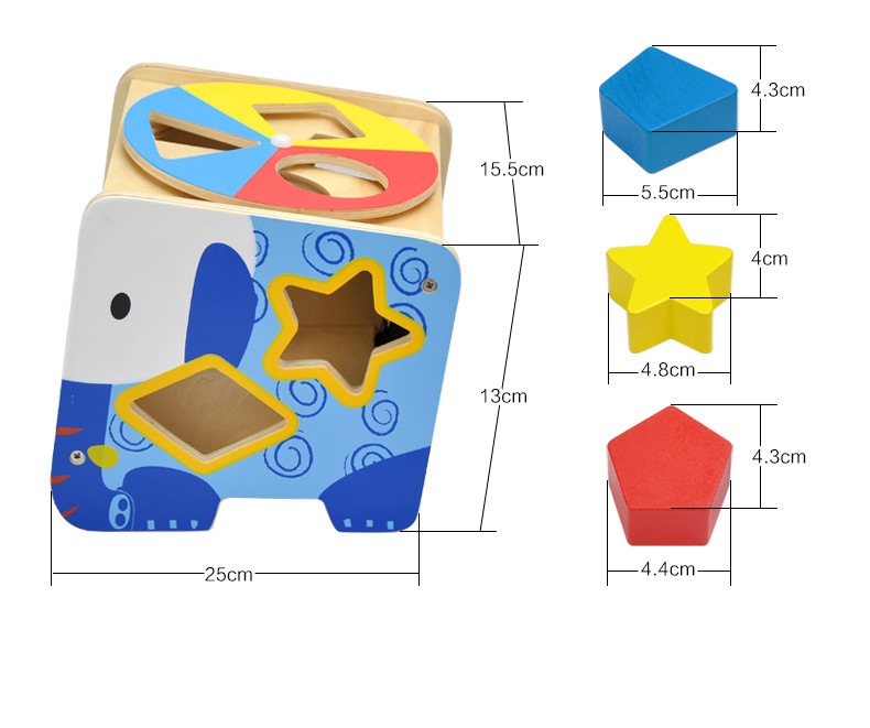 กล่องช้างน้อยหยอดบล็อกเรขาคณิต, ของเล่น,กล่องช้าง,หยอดบล็อก,กล่องหยอด,ของเล่นไม้,ของเล่นเสริมทักษะการเรียนรู้, ของเล่นเสริมพัฒนาการเด็กอนุบาล, สื่อการสอนปฐมวัย, พร้อมส่ง