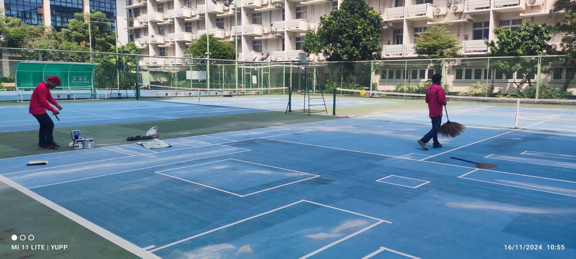 งานซ่อมแซมสนามเทนนิส รพ.ศิริราช