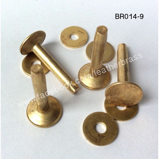 BR014 รีเวท Rivet Brass อะไหล่สำหรับงานกระเป๋าหรือ **แพ็คบรรจุ25ชิ้น*** เนื้อทองเหลืองแท้ leatherbrass