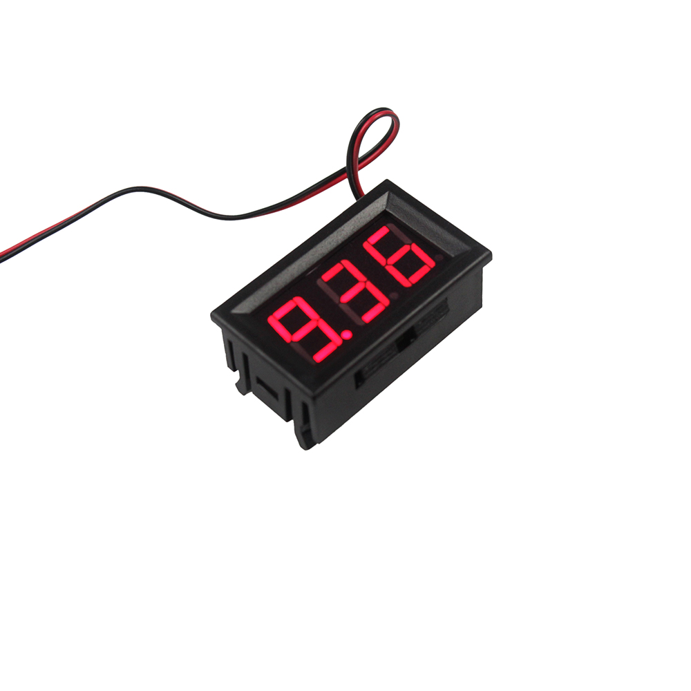 หน้าจอวัดโวลต์ DC4.5V-30.0V ใช้สายไฟ 2 เส้นสีแดง Two-wire DC voltage meter head 0.56 inch LED digital voltmeter DC4.5V-30.0V reverse connection protection