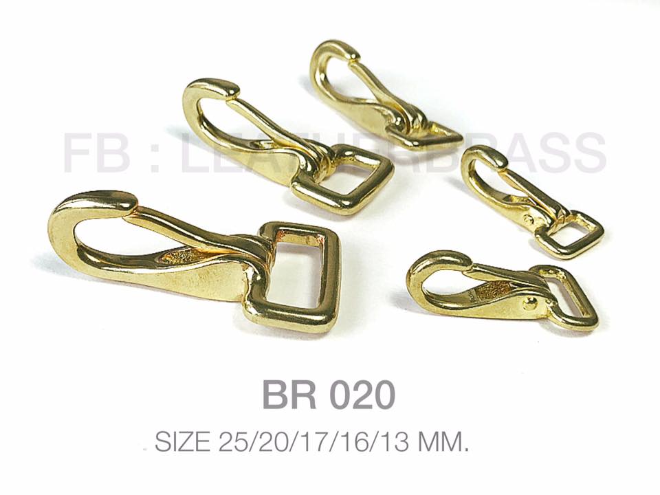ฺBR020 ตะขอเกี่ยวกระเป๋า ห่วงสี่เหลี่ยม ทองเหลืองแท้ leatherbrass**ราคาต่อชิ้น**