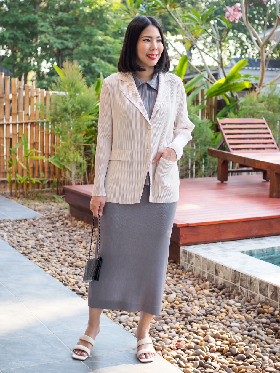 เพิ่มสีใหม่!! 2MUAY รุ่น GJO5131-9 เสื้อคลุมพลีทคุณภาพ THICK V NECK LONG SLEEVE PLEATED CARDIGAN 10 สี FREE SIZE