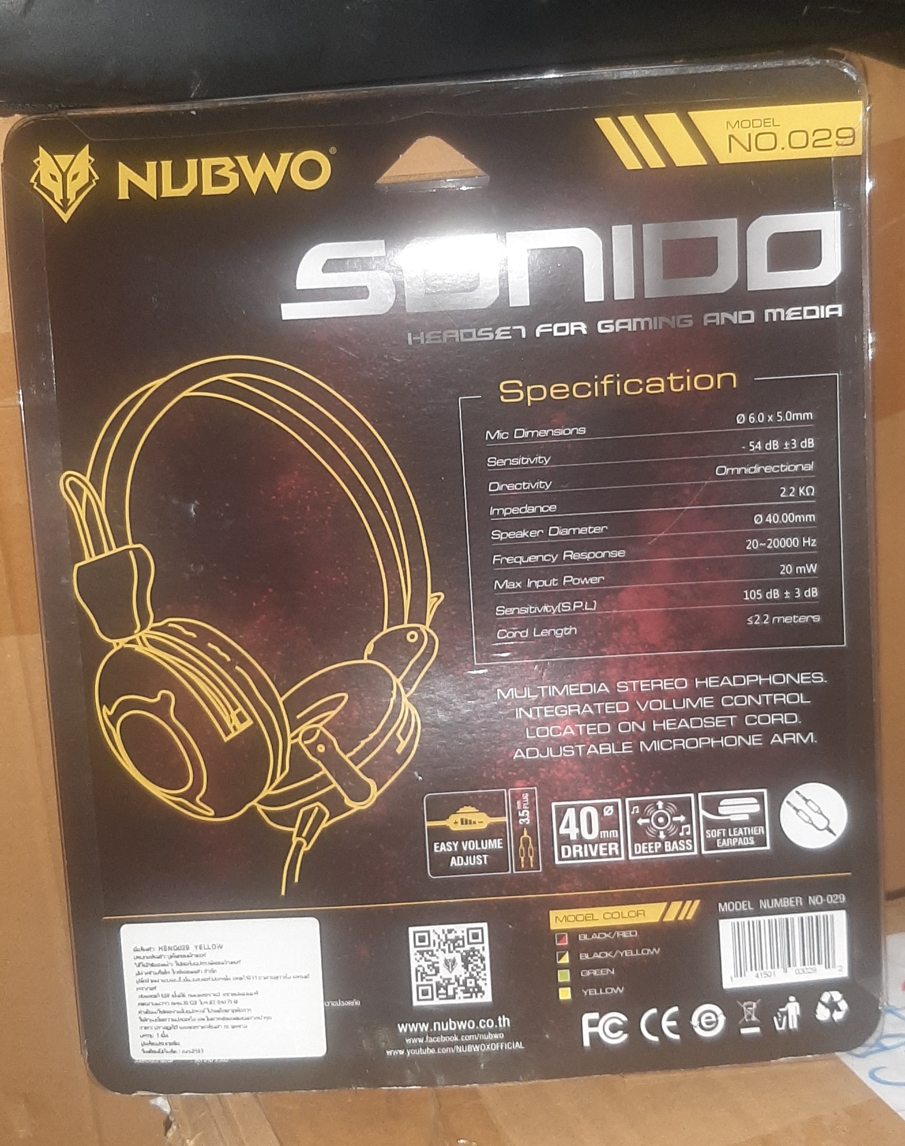 Headset NUBWO (029) หูฟัง มือหนึ่ง สภาพดี ประกันร้าน 1 เดือน