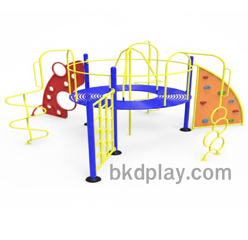 อุปกรณ์ปีนป่ายผสม เครื่องเล่นสนาม กลางแจ้ง เหล็ก ,บาร์โหน ตั้งพื้น ,ปีนป่าย, ของเล่น สั่งผลิต 10-20 วัน ขนาด450x450x250 ซม.