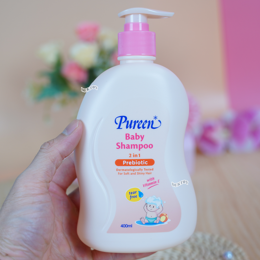 Pureen เพียวรีน เบบี้ บาธ เบบี้แชมพู เฮดทูโทรวอช พรีไบโอติก 400 มล.