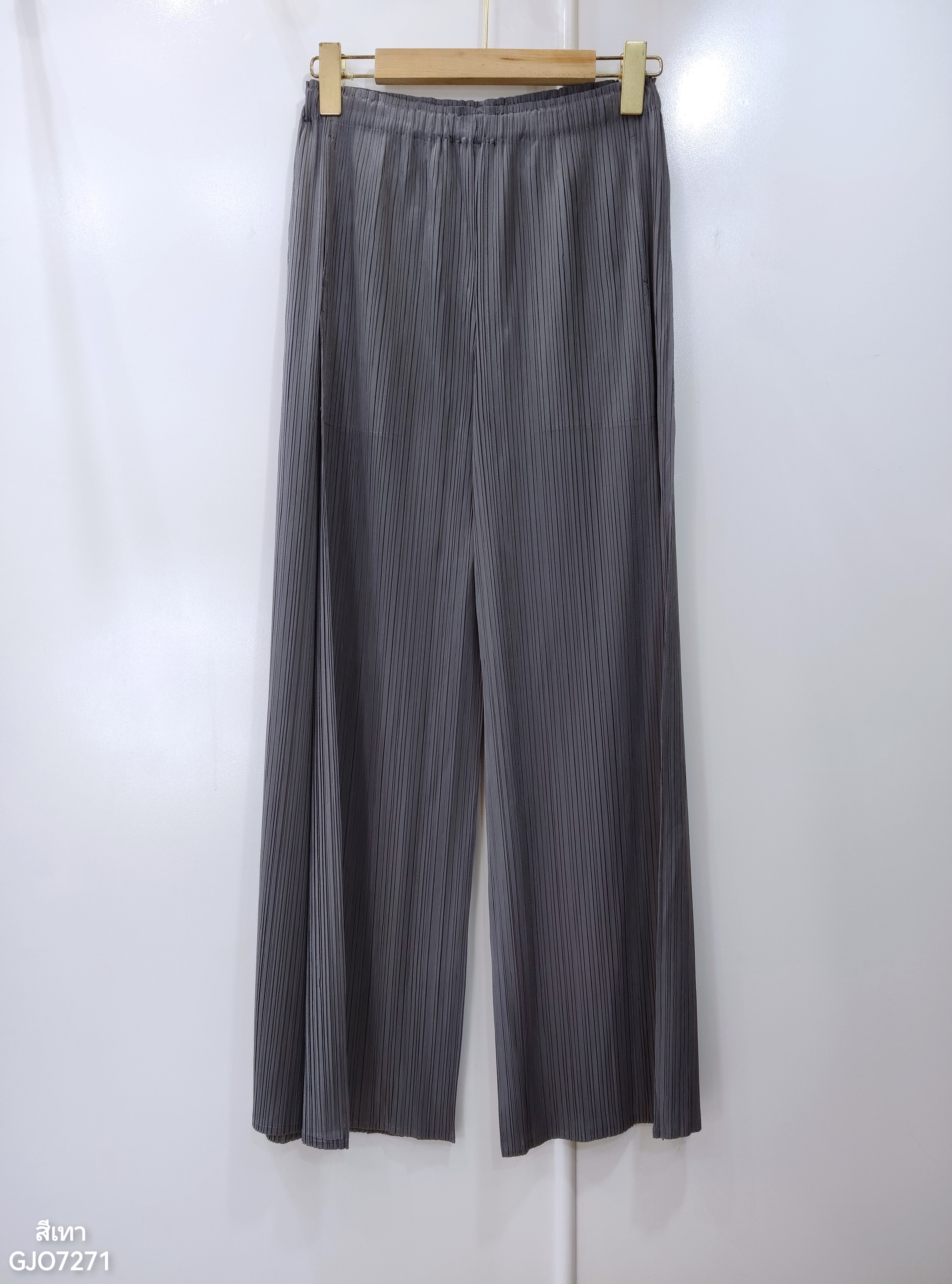 เพิ่มสีใหม่ ยาว37นิ้ว! 2MUAY รุ่น GJO7271 กางเกงอัดพลีทงานคุณภาพ BAT STRAIGHT LAYER PLEATED PANTS 18สี FREE SIZE