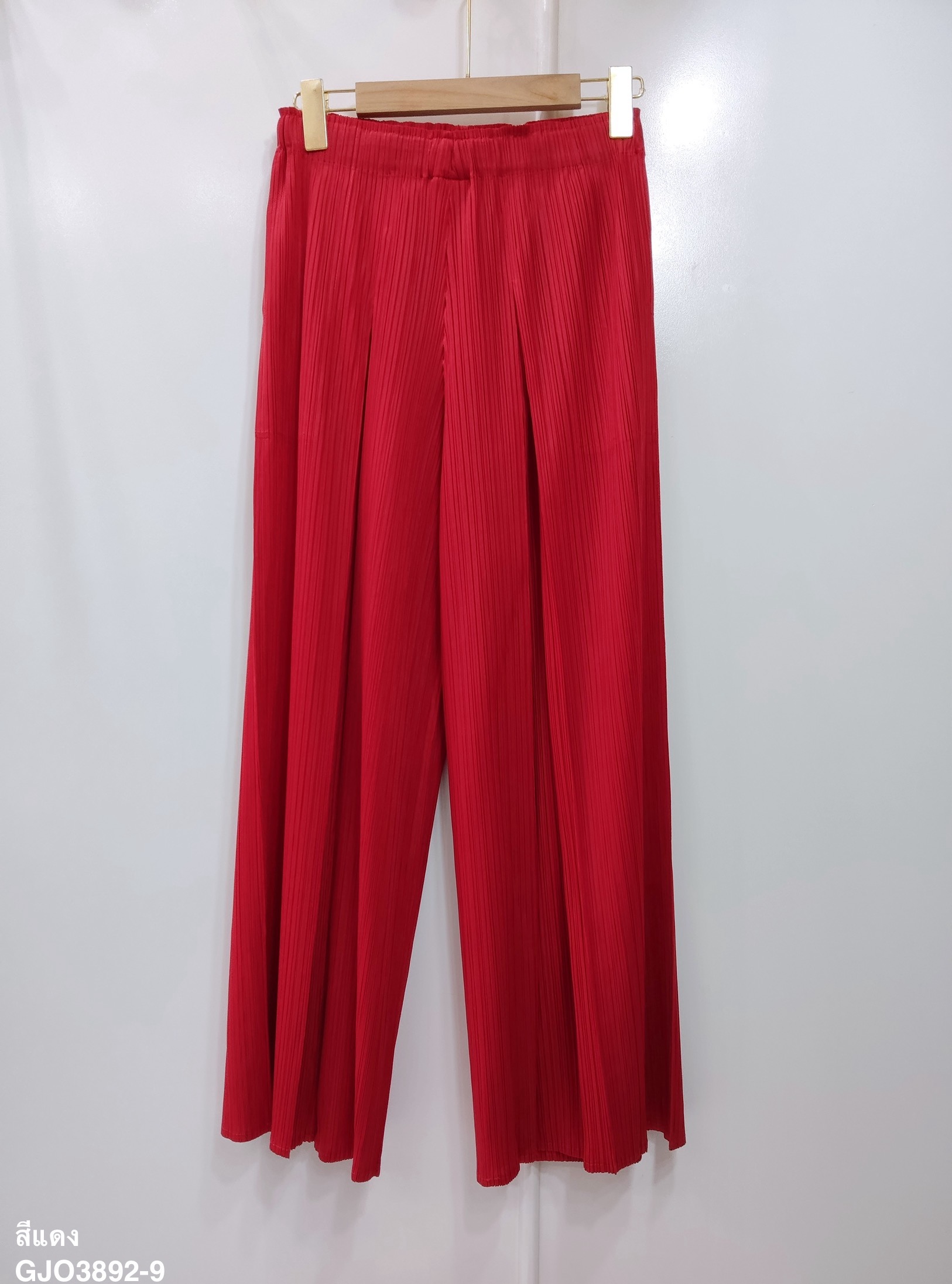 ปรับราคาลง20%!! ยาว 36.5นิ้ว 2MUAY รุ่น GJO3892-9 กางเกงพลีทคุณภาพ WIDE LEG PLEATED PANTS 10 สี FREE SIZE