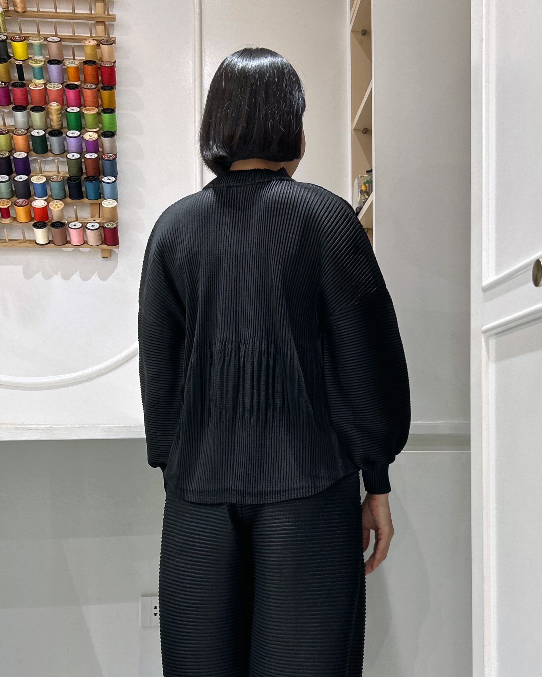 2MUAY รุ่น GA67811 เสื้อคลุมอัดพลีท THICK ZIP FRONT PLEATED CARDIGAN 4สี FREE SIZE