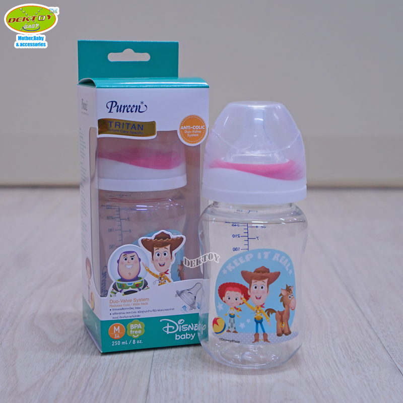 ขวดนมเพียวรีนทอยสตอรี่ คอกว้าง Tritan Toy Story 8 ออนซ์
