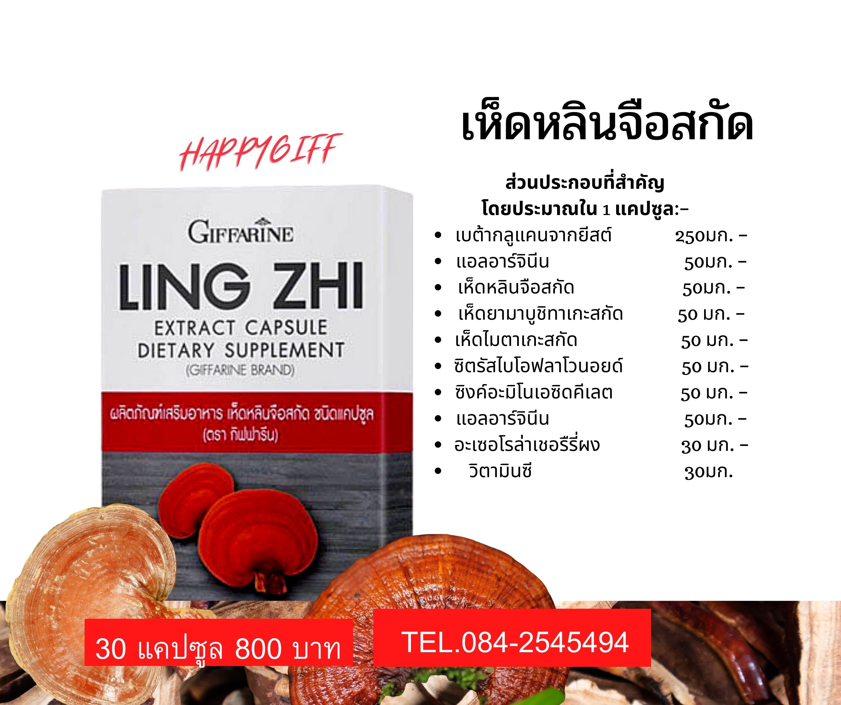 สารสกัดจากเห็ดหลินจือแดง Giffarine Ling ZHI