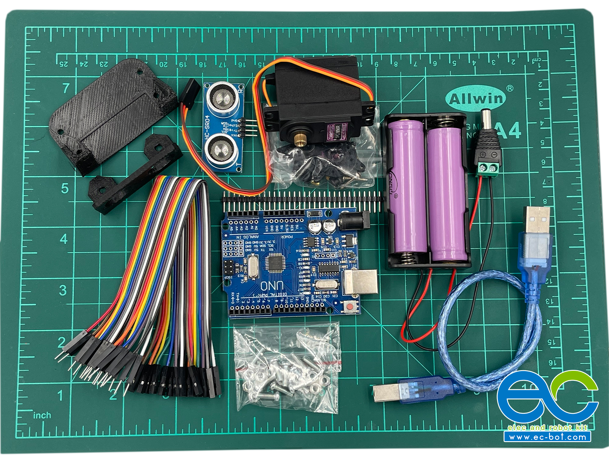 ชุดถังขยะอัตโนมัติ Arduino Uno + Ultrasonic เพื่อการศึกษา