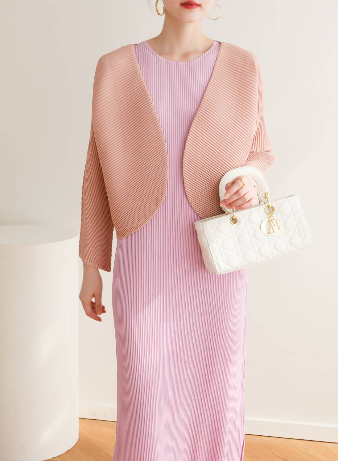 2MUAY รุ่น GJO3095 เสื้อคลุมผู้หญิง เสื้อคลุมพลีทคุณภาพ 6สี FREE SIZE LONG SLEEVE OPEN FRONT THICK PLEAT CARDIGAN