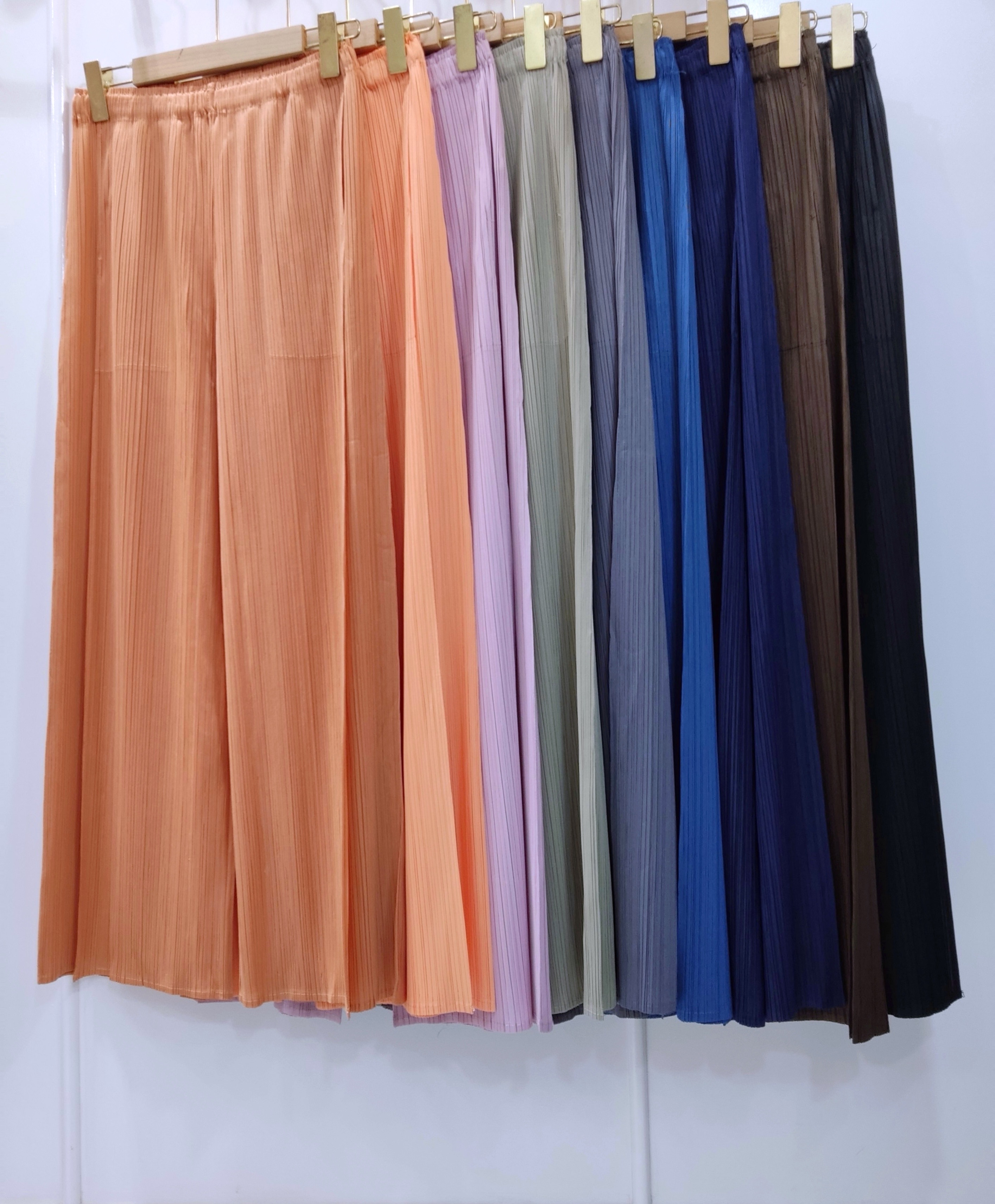เพิ่มสีใหม่ ยาว37นิ้ว! 2MUAY รุ่น GJO7271 กางเกงอัดพลีทงานคุณภาพ BAT STRAIGHT LAYER PLEATED PANTS 18สี FREE SIZE