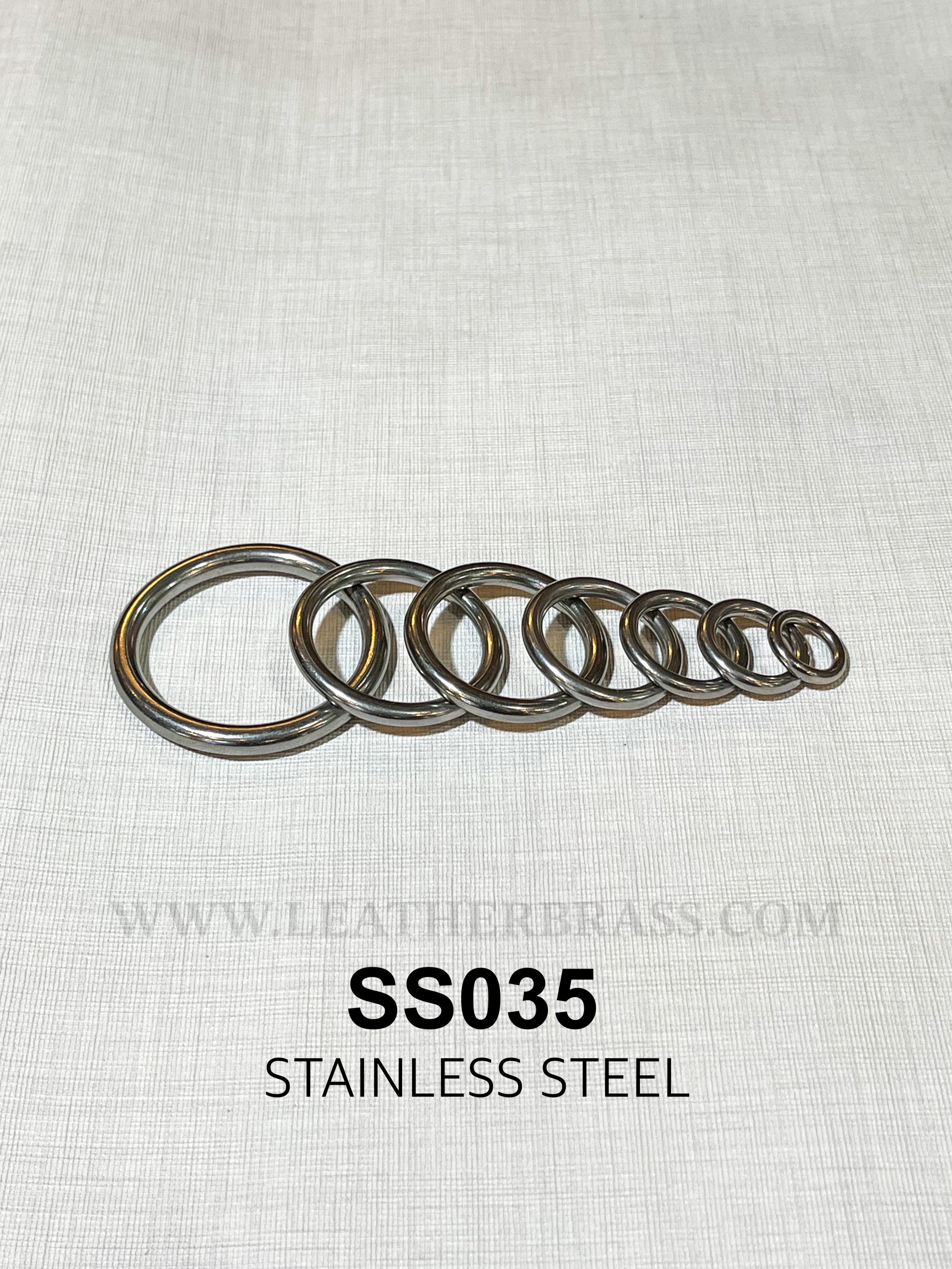SS035 ห่วงกลมสเตนเลส ไม่มีรอยต่อ อะไหล่ทองเหลืองแท้ อุปกรณ์งานหนัง **ราคาต่อชิ้น**