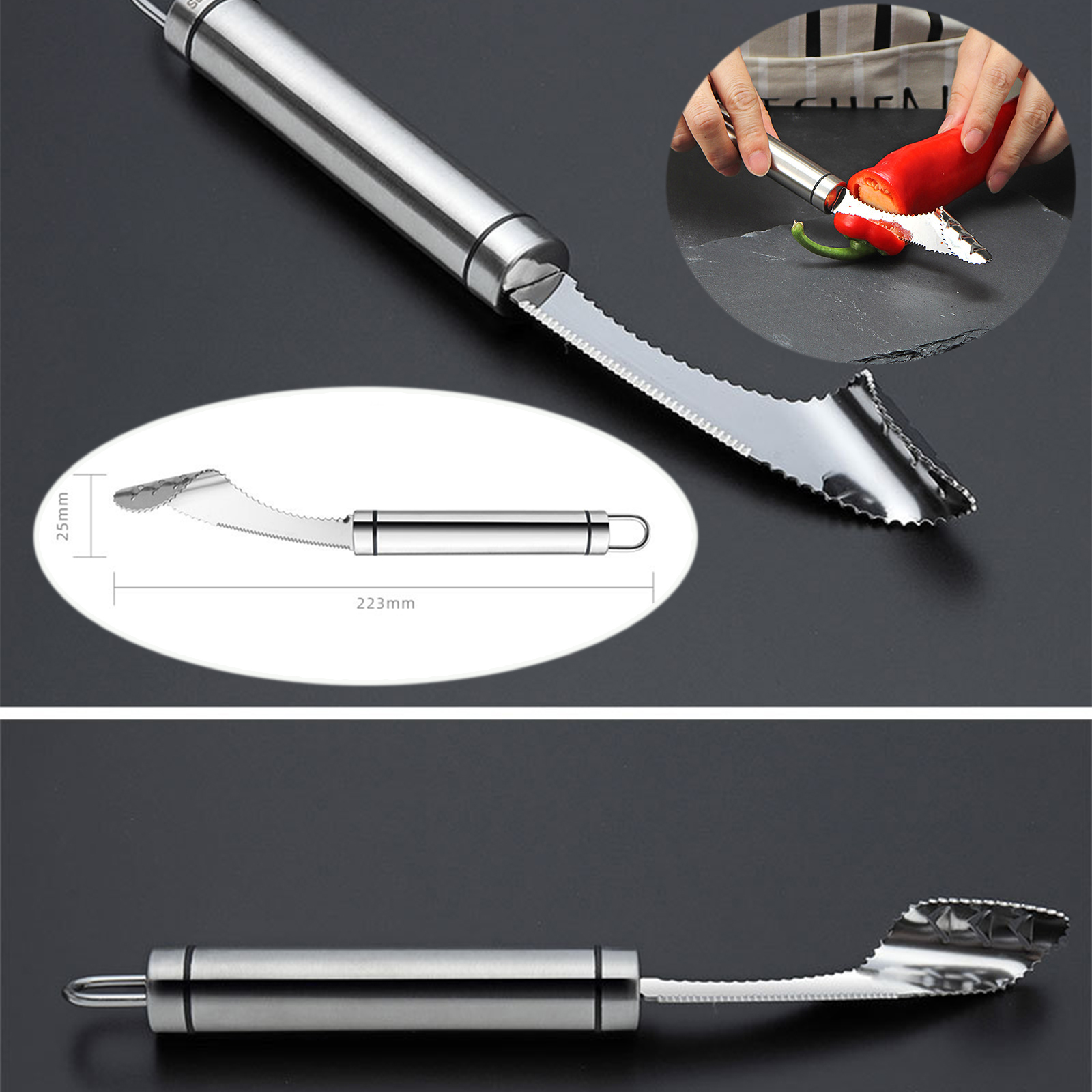 มีดคว้านผัก มี3รุ่น คว้านพริกหยวกสแตนเลส / คว้านมะระพลาสติก / คว้านแกนแอปเปิ้ล ใช้งานง่าย สะดวก