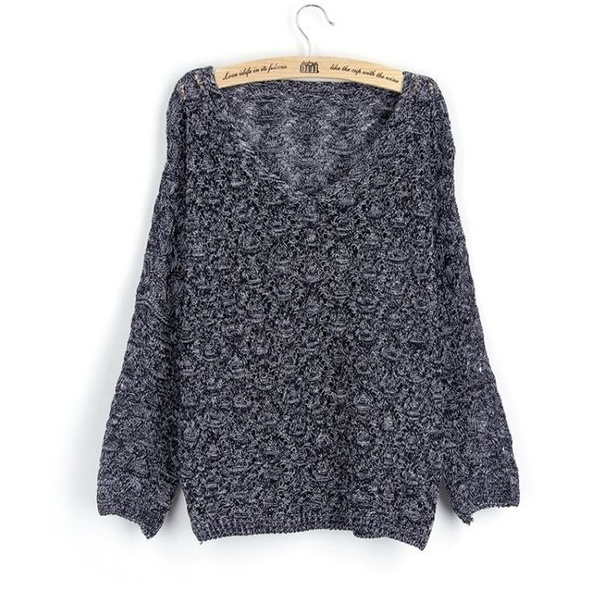 เสื้อถัก เสื้อกันหนาว แฟชั่นเกาหลี แขนยาว งานเนี้ยบคอวี งานตามแบบ