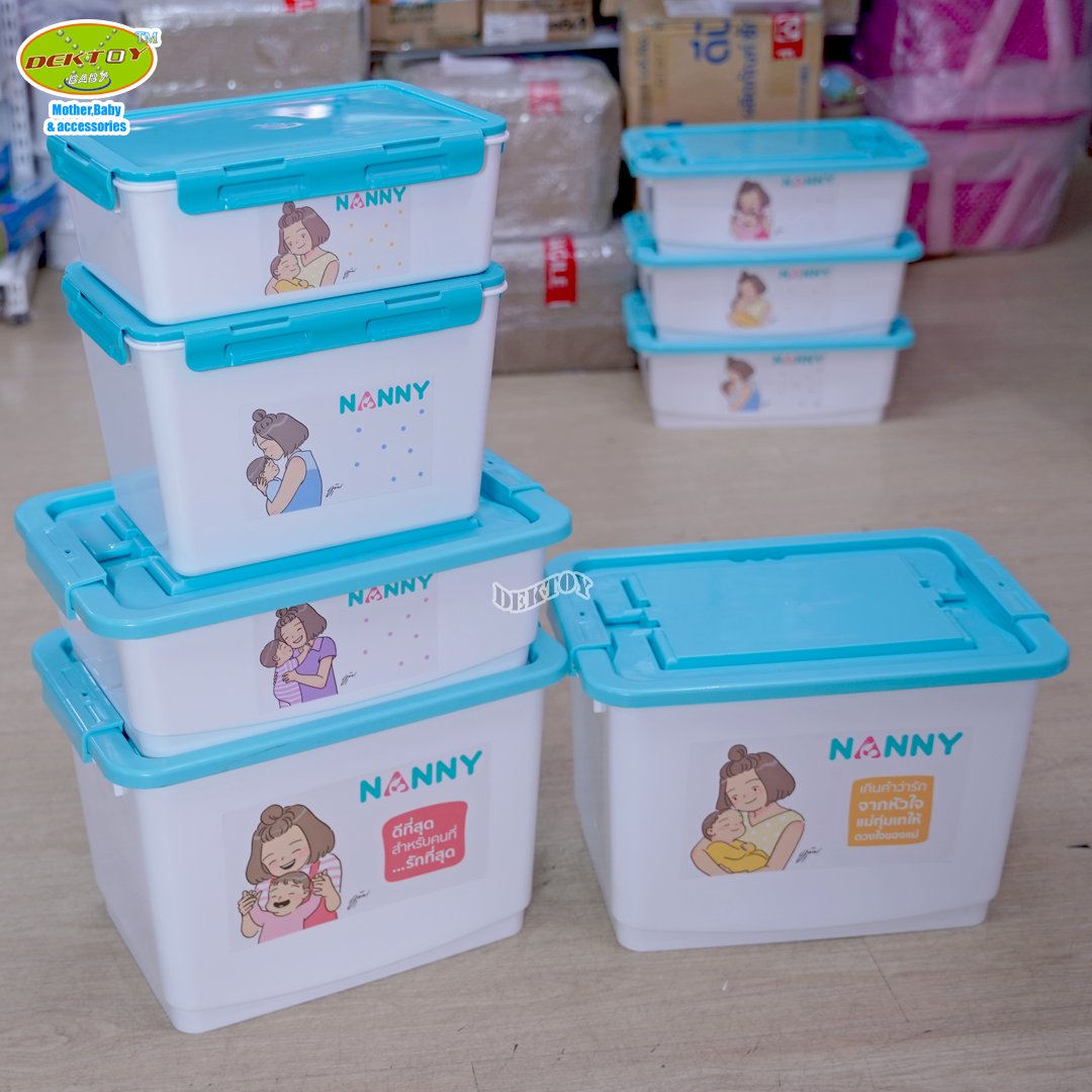 Nanny แนนนี่ กล่องเก็บของเอนกประสงค์ ใบใหญ่ มีหูหิ้ว ขนาด 21 ลิตร ลาย Munin (มุนิน) 245MU