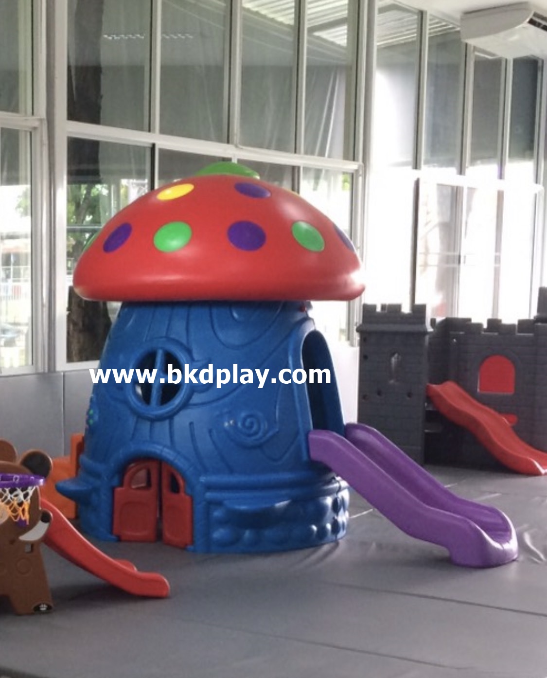 บ้านเห็ดหลังคาแดง ,บ้านสไลเดอร์ของเล่น,ของเล่น เครื่องเล่นสนามกลางแจ้ง ในร่ม มุมเด็ก Kid Zone พร้อมส่ง