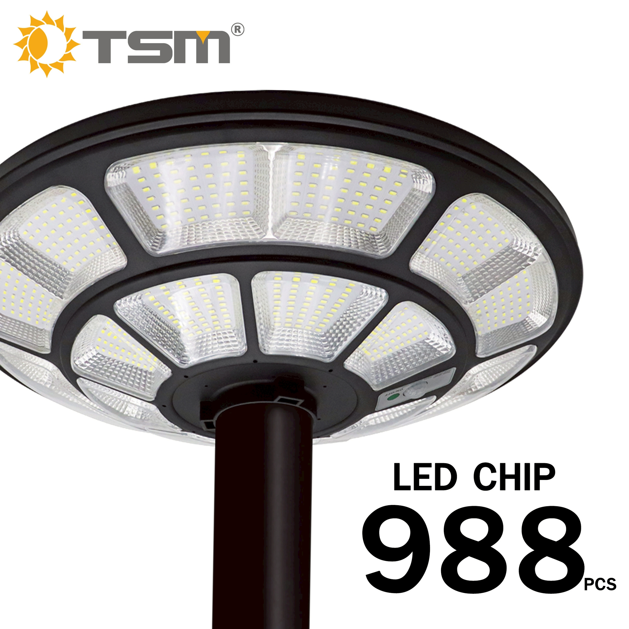 ไฟ UFO โซล่าเซลล์ 2300W แสงไฟสีขาว ไม่มีเรดาห์เซ็นเซอร์ แผงโมโนคริสตัลไลน์ **ไม่มีเสา**