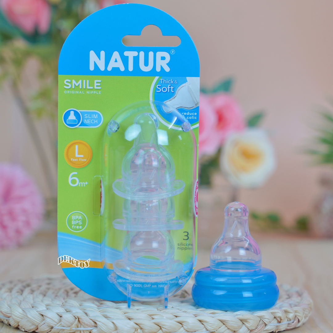 Natur เนเจอร์ จุกนมเนเจอร์ สไมล์ ออริจินัล โดม แพ็ค3ชิ้น