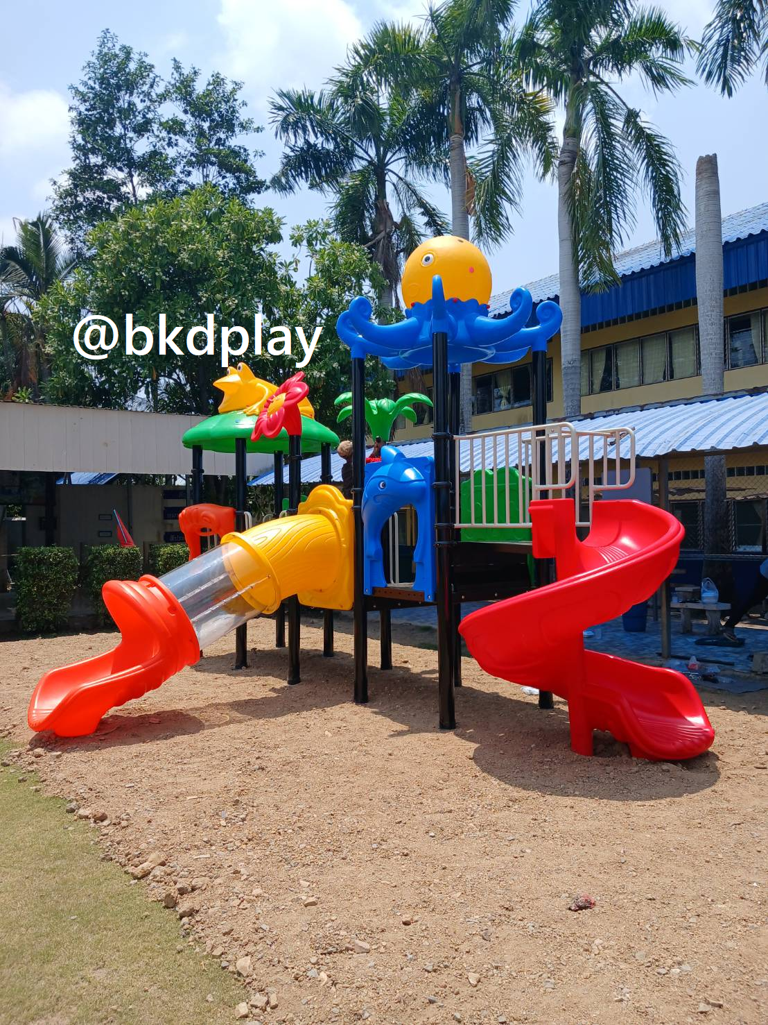 โปรโมชั่นเครื่องเล่นสนามโครงสร้างเสา 114 เครื่องเล่นสนามกลางแจ้ง ,สนามเด็กเล่น,เครื่องเล่นสนามราคาถูก OutdoorPlayground , ของเล่นสนาม, สำหรับบริจาคสนามเด็กเล่น พร้อมส่ง