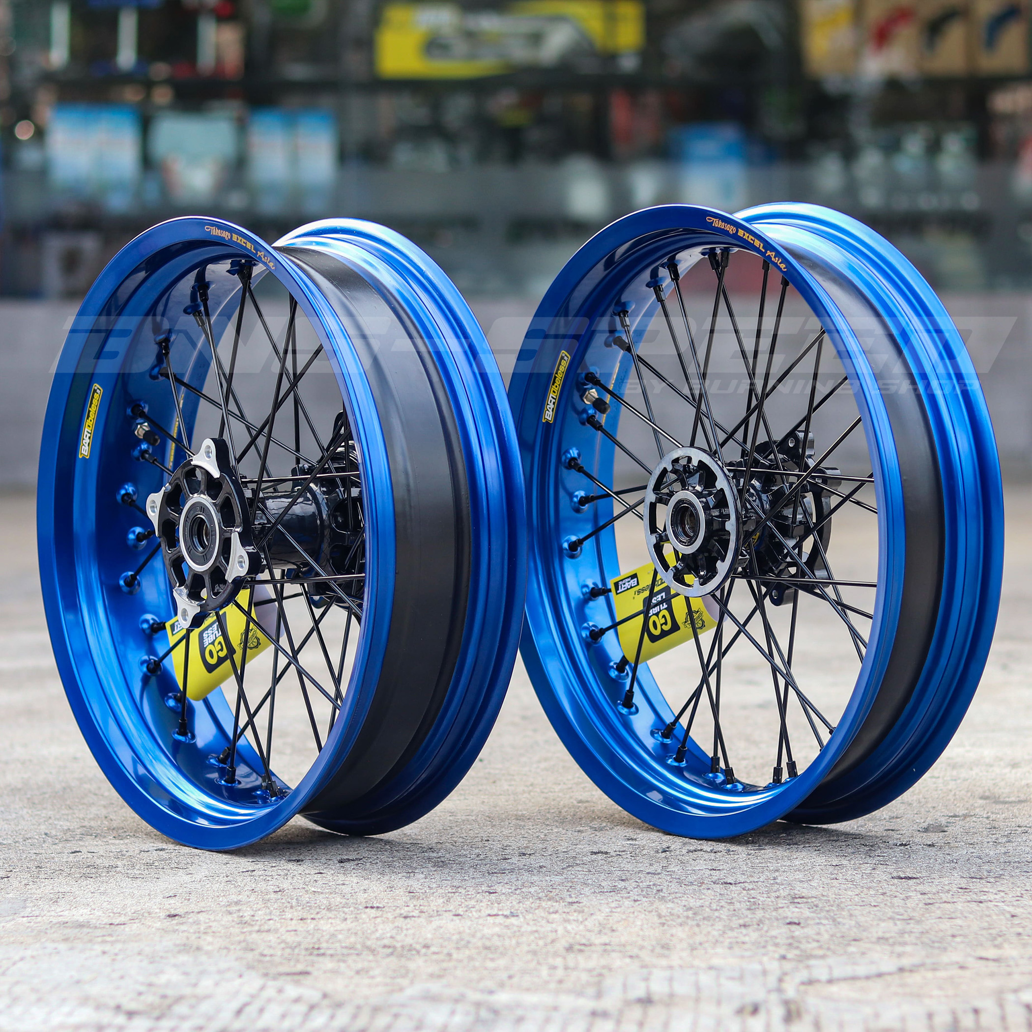 ชุดล้อโมตาด Bartubeless CRF250/300L M RALLY สีน้ำเงิน