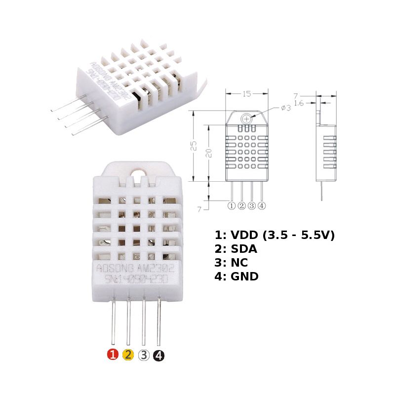 โมดูลวัดอุณหภูมิและความชื้น DHT22 Digital Temperature and Humidity Sensor