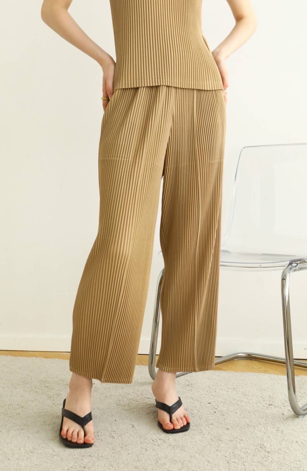 ยาว 36นิ้ว 2MUAY รุ่น GJO2255 กางเกงผู้หญิง กางเกงพลีทคุณภาพ 13สี FREE SIZE THICK STRAIGHT PLEATED PANTS