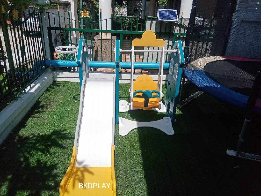 บ้านชิงช้า สีเขียว , แป้นบาส, ชิงช้า, กระดานลื่น, ของเล่นเด็ก,เครื่องเล่นสนาม พร้อมส่ง