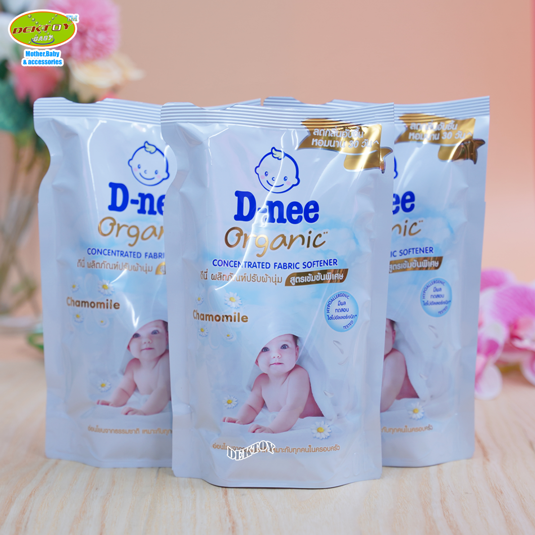 Dnee ดีนี่ น้ำยาปรับผ้านุ่มสูตรเข้มข้นพิเศษ ออร์แกนิค คาโมมายล์ สีขาว 500 มล.