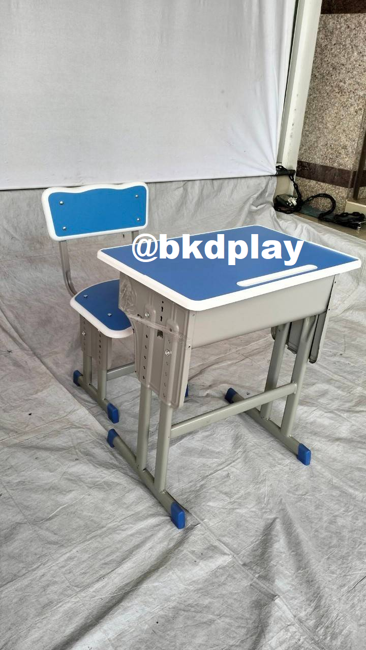 ชุดโต๊ะเก้าอี้นักเรียนอนุบาล-ประถม ขาคู่ โต๊ะเรียนเดี่ยว ราคาต่อ 1 แบบ เลือกสีได้ ผิวโต๊ะพลาสติก ขาเหล็ก ปรับระดับได้ โต๊ะเรียนเด็ก พร้อมส่ง ราคาโรงงาน