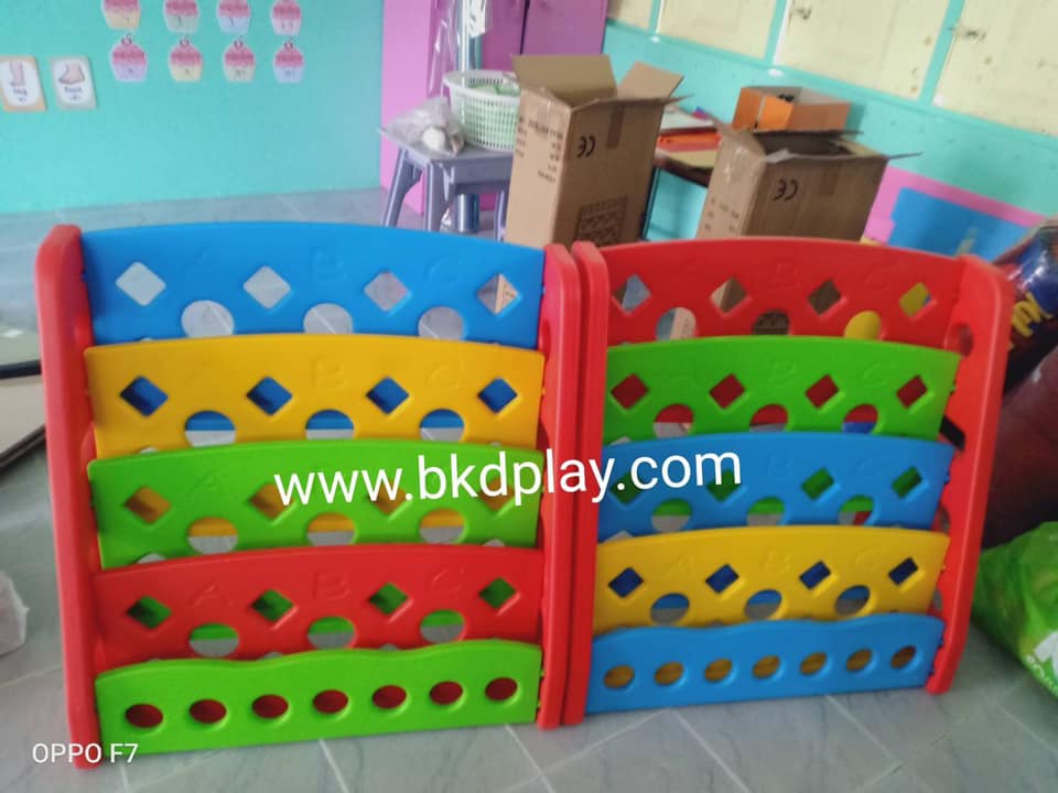 ชั้นวางหนังสือ 4 ชั้น ,ชั้นโชว์หนังสือพลาสติกหนา ,เฟอร์นิเจอร์เด็ก,พร้อมส่ง