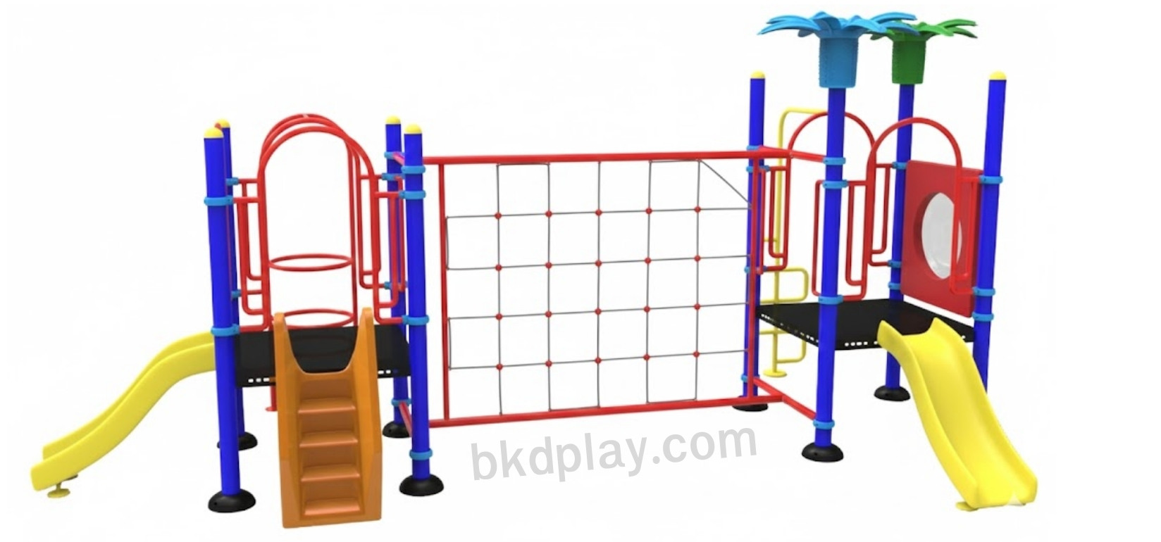 ชุดหอไต่เชือกถักสไลด์70 เครื่องเล่นสนาม กลางแจ้ง เหล็ก ,บาร์โหน ตั้งพื้น ,ปีนป่ายเชือก, สไลเดอร์,ของเล่นสั่งผลิต 10-20 วัน ขนาด 300x450x250 ซม.