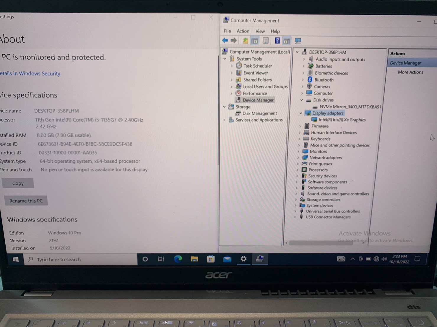 NOTEBOOK (โน้ตบุ๊ค) Acer Swift 3 SF314-55NA - 14 inch (Model NO :N20C12) ประกันศูนย์ 10/2023