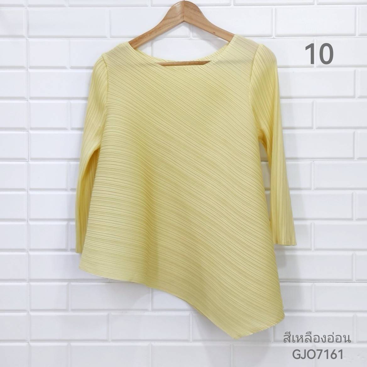 อก 38 นิ้ว 2MUAY รุ่น GJO7161 เสื้อพลีทงานคุณภาพ เสื้อผู้หญิง 13สี FREE SIZE HALF SLEEVE ASYMMETRIC PLEATED TOP