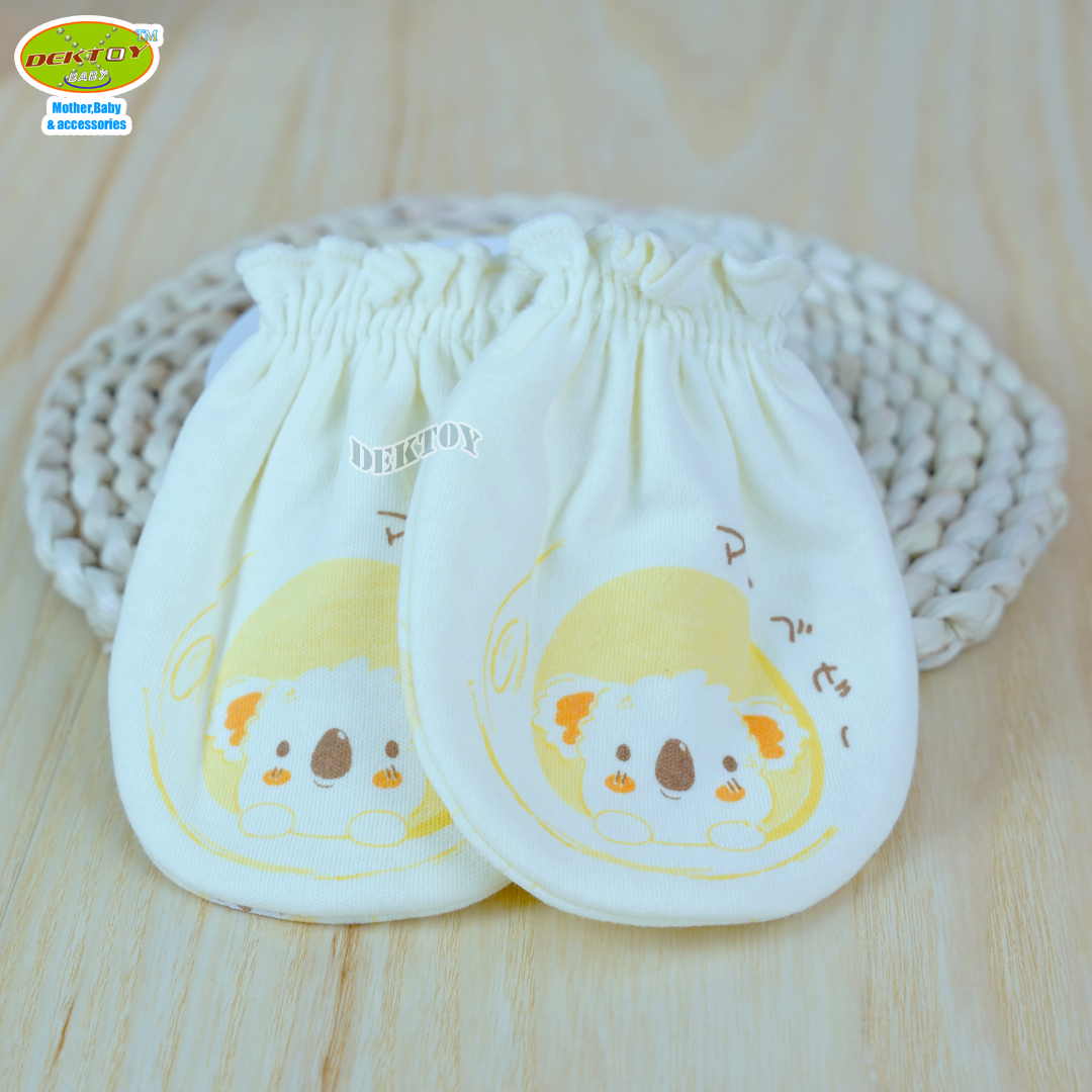 Mami baby ถุงมือ+ถุงเท้า เด็กแรกเกิด 1 คู่ สีพื้นพิมพ์ลาย