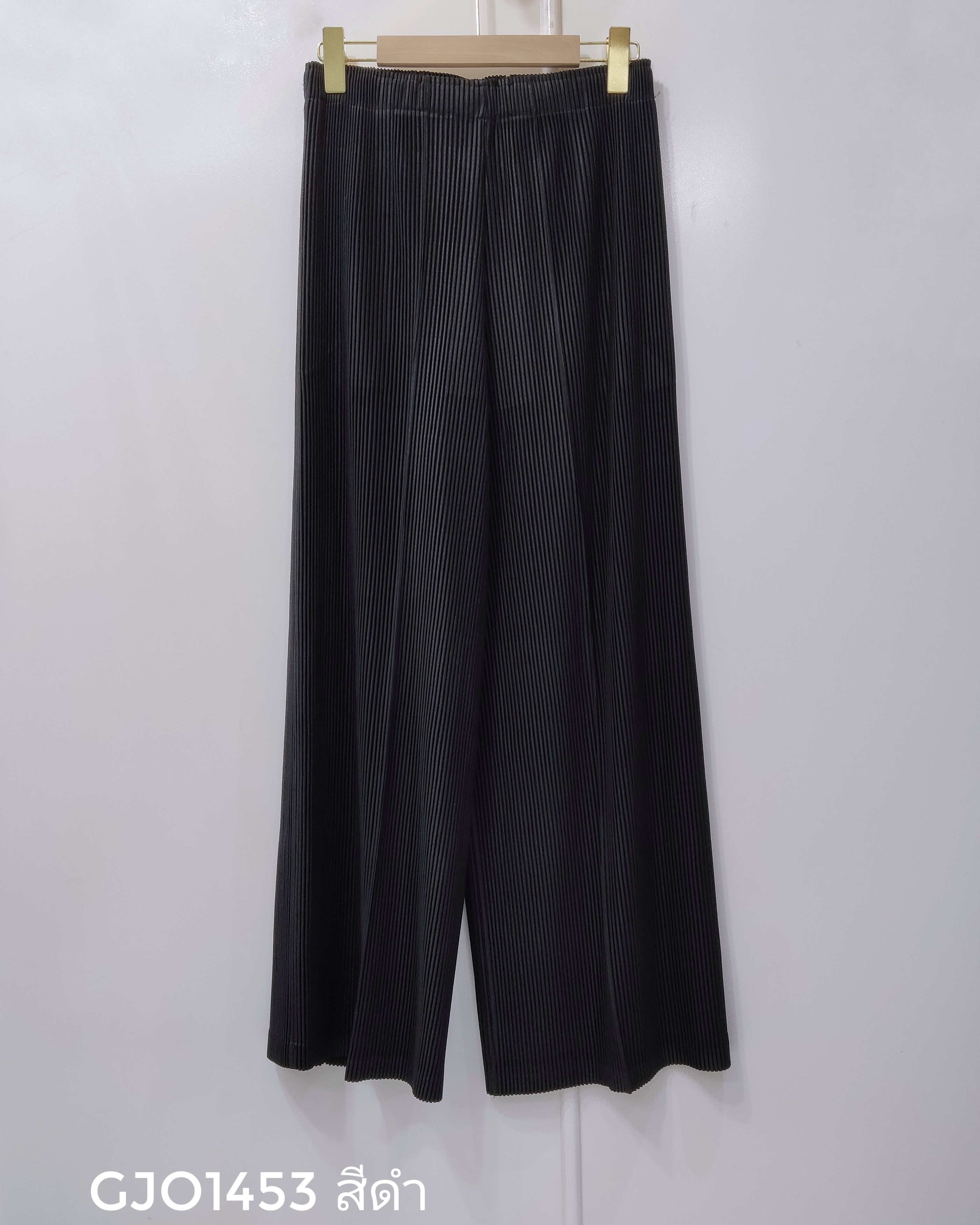ยาว 39นิ้ว 2MUAY รุ่น GJO1453 กางเกงพลีทคุณภาพ THICK STRAIGHT LEG PLEATED PANTS 5สี FREE SIZE