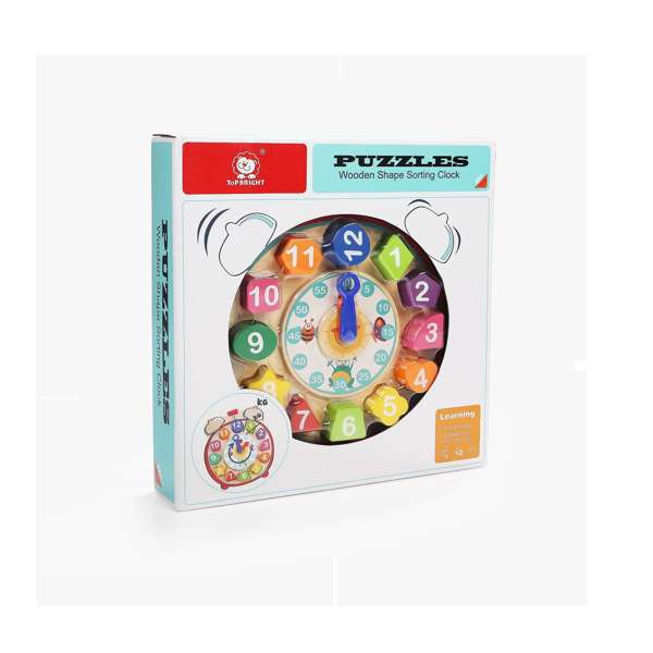 นาฬิกาไม้รูปเรขาคณิตแสนสนุก ของเล่น, ของเล่นเด็ก, ของเล่นเสริมพัฒนาการ,สื่อ , ของเล่นเด็กอนุบาล พร้อมส่ง