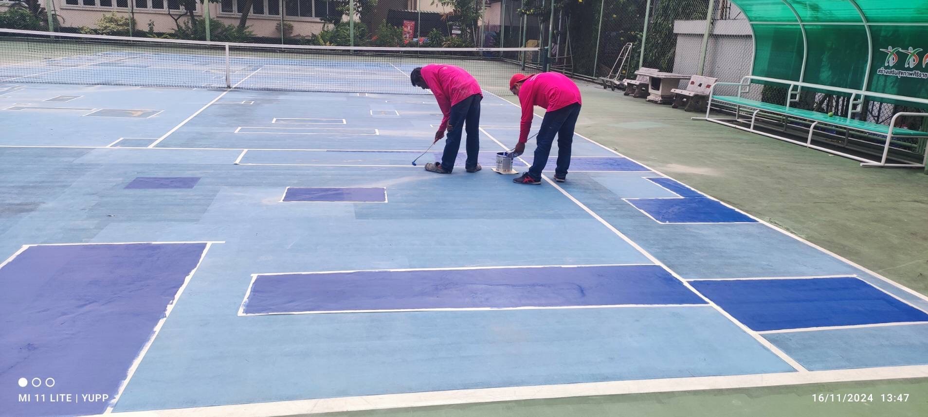 งานซ่อมแซมสนามเทนนิส รพ.ศิริราช